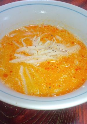 簡単♪もやしで担担麺（坦々麺）風スープ-レシピのメイン写真