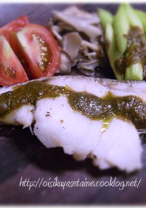 蒸しタラと野菜のバジルソースかけ-レシピのメイン写真
