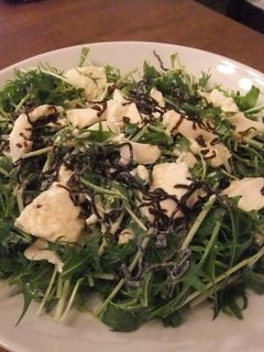 水菜サラダ。手作りわさマヨドレッシング♡-レシピのメイン写真