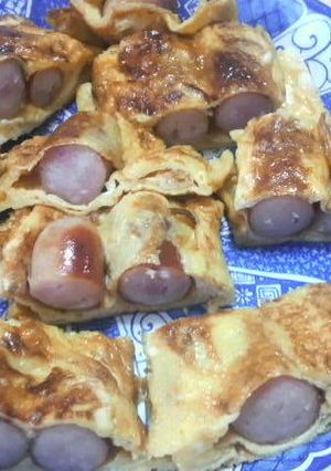 ソーセージ包みタマゴ焼き-レシピのメイン写真
