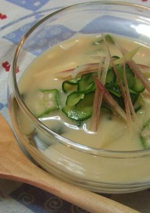 からし風味☆冷製☆豆乳味噌汁-レシピのメイン写真