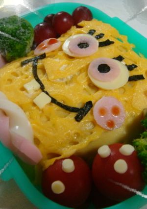 キャラ弁 スポンジボブ 弁当-レシピのメイン写真