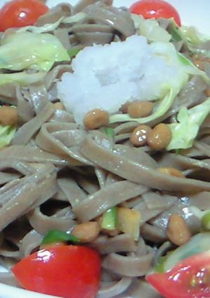 ★そばパスタの納豆おろし＆キャベツ-レシピのメイン写真