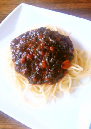 モロヘイヤ入りミートソースパスタ♪-レシピのメイン写真