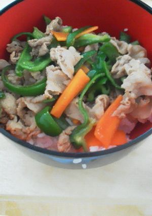 簡単ピーマンスタミナ丼-レシピのメイン写真