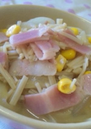 ワンボウルで☆えのきのミルクコンソメ煮-レシピのメイン写真