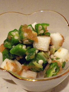 オクラと長芋の梅かつお風味-レシピのメイン写真