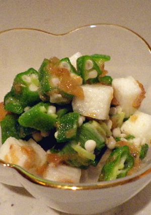 オクラと長芋の梅かつお風味-レシピのメイン写真