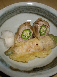 オクラの肉巻き天-レシピのメイン写真