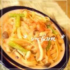 รูปของ ★　香ばしい海老クリームパスタ　★