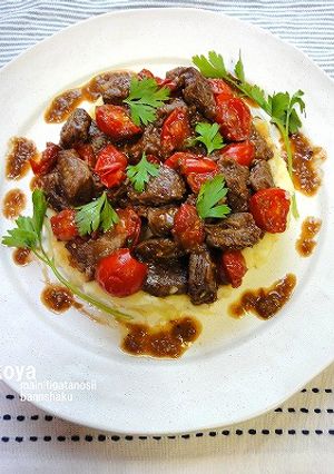 ビーフのバルサミコマリネのポテトケーキ-レシピのメイン写真