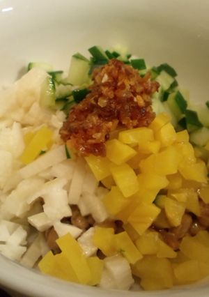 シャクッ♪ポリッ♪納豆の食べるラー油和え-レシピのメイン写真