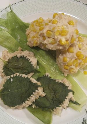 鶏団子のコーン蒸しと梅紫蘇鶏団子-レシピのメイン写真