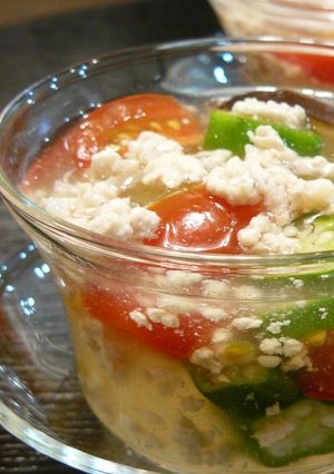 冬瓜の夏野菜入り冷やし餡かけ。-レシピのメイン写真