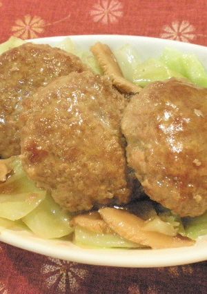 豚ひき肉ハンバーグのオイスターソース煮♪-レシピのメイン写真