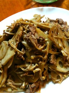 牛薄切り肉とレンコンのしょう油バター炒め-レシピのメイン写真