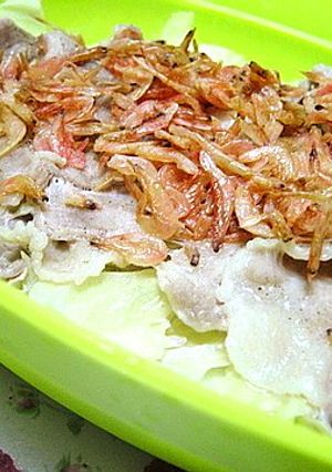 簡単速攻✿キャベツと豚肉の桜エビ蒸し✿-レシピのメイン写真