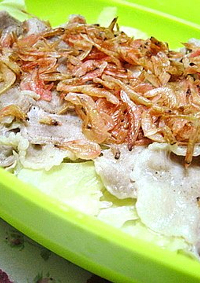 簡単速攻✿キャベツと豚肉の桜エビ蒸し✿-レシピのメイン写真