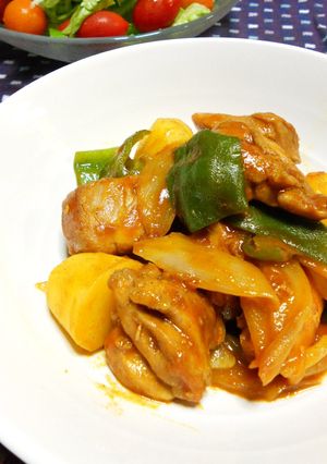 ほんのりカレーの鶏のケチャップ煮-レシピのメイン写真
