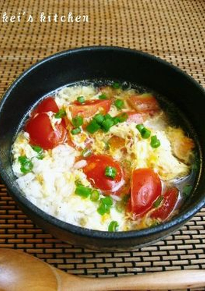 トマトと玉子のスープご飯。-レシピのメイン写真