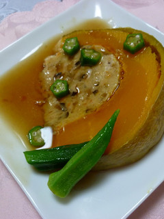 ♪かぼちゃ de 簡単肉詰めあんかけ-レシピのメイン写真