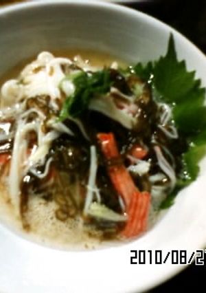 ♦エノキ茸ともずくの酢の物-レシピのメイン写真