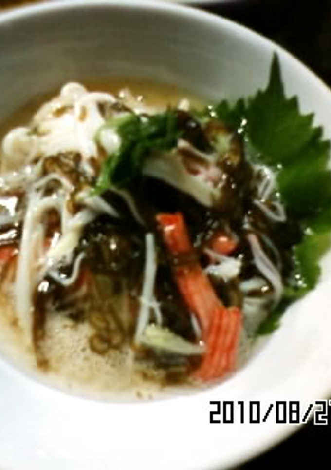 ♦エノキ茸ともずくの酢の物-レシピのメイン写真