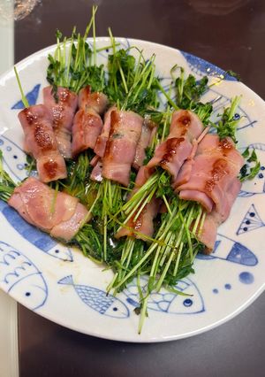 べーコンと豆苗の焼いたもの-レシピのメイン写真