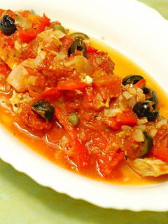 簡単♪ルクエde秋鮭のイタリアントマト煮-レシピのメイン写真
