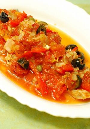 簡単♪ルクエde秋鮭のイタリアントマト煮-レシピのメイン写真