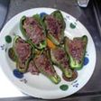 ピーマンの肉詰め+ネギ 和風