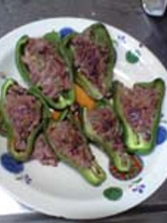 ピーマンの肉詰め+ネギ 和風-レシピのメイン写真