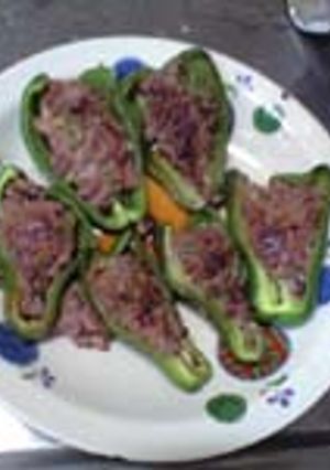 ピーマンの肉詰め+ネギ 和風-レシピのメイン写真