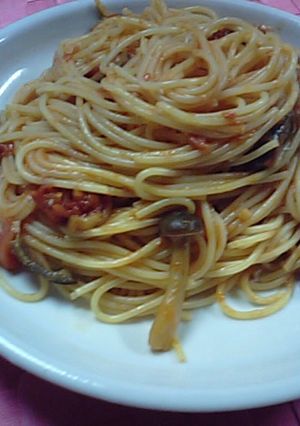 ナスとチーズのトマトソーススパゲッティ♪-レシピのメイン写真