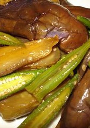 ミニオクラと茄子のオイスター炒め-レシピのメイン写真