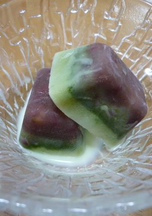 ◆抹茶あずきミルクのキューブアイス◆-レシピのメイン写真