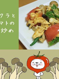オクラとトマトの卵炒め-レシピのメイン写真