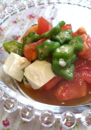オクラとトマトの豆腐のポン酢和え-レシピのメイン写真