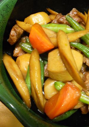 ご飯に合う♪しっかり味の豚肉と野菜の煮物-レシピのメイン写真