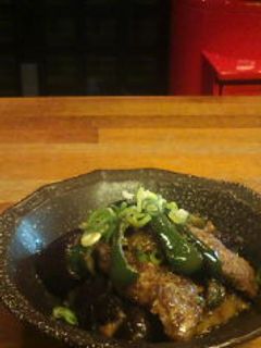 鯨(牛肉・マグロ)ナス・ピーマン味噌炒め-レシピのメイン写真