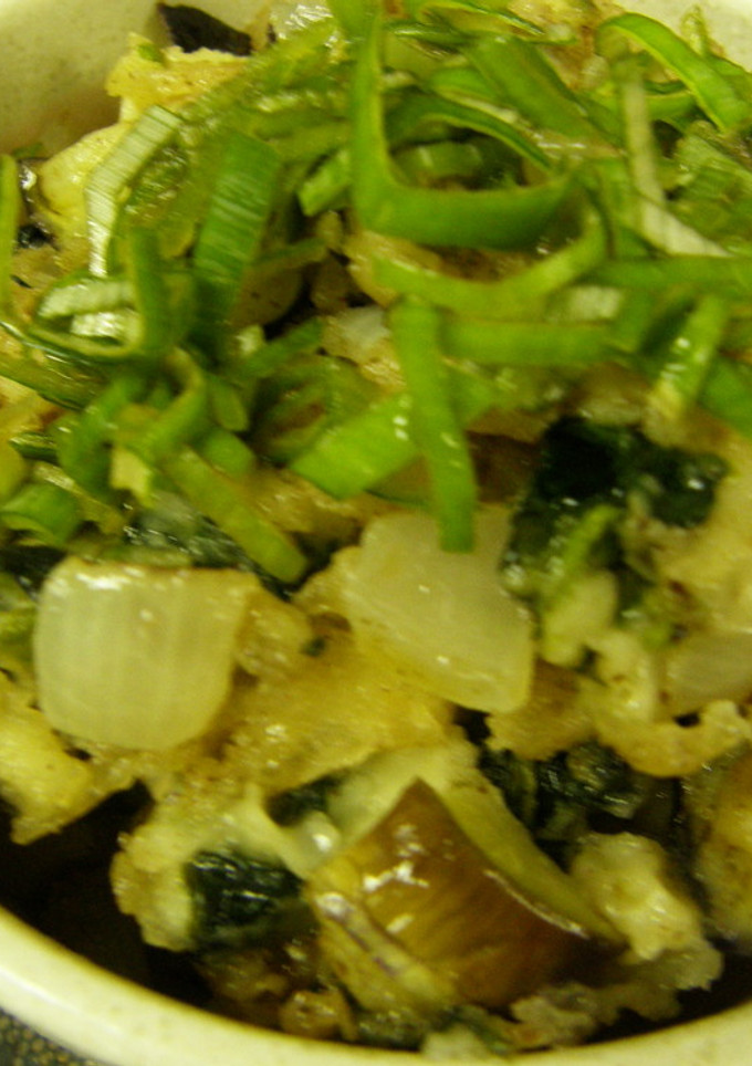かき揚げ丼　ナス　タマネギ　ほうれん草-レシピのメイン写真