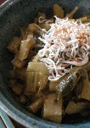 あめ色の「野沢菜漬け油炒め」丼★信州郷土料理-レシピのメイン写真
