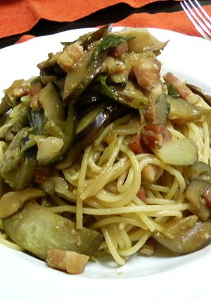 「金ごま」で★茄子ベーコンの味噌味パスタ-レシピのメイン写真