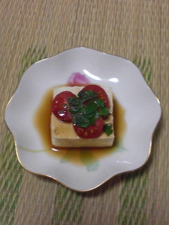 豆腐のミニトマトと大葉&ぽん酢かけ-レシピのメイン写真