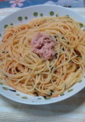 簡単★食べるラー油でお茶漬けﾊﾟｽﾀ-レシピのメイン写真