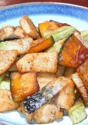 鯖と夏野菜のガーリックバター炒め-レシピのメイン写真