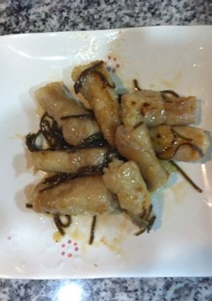 ネギ肉巻の塩昆布炒め-レシピのメイン写真