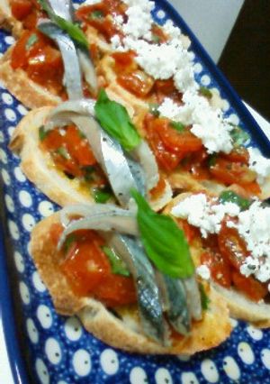 新☆秋刀魚とTOMATOのブルスケッタ-レシピのメイン写真