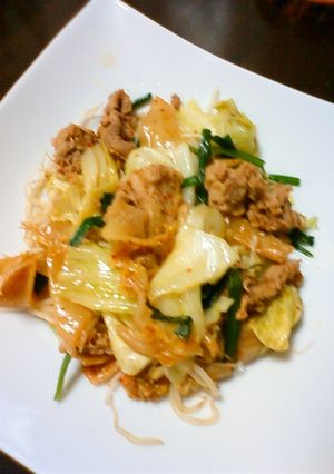 レンジで！野菜たっぷりポークキムチ-レシピのメイン写真