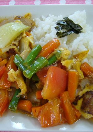 余った野菜炒めde天津飯☆-レシピのメイン写真